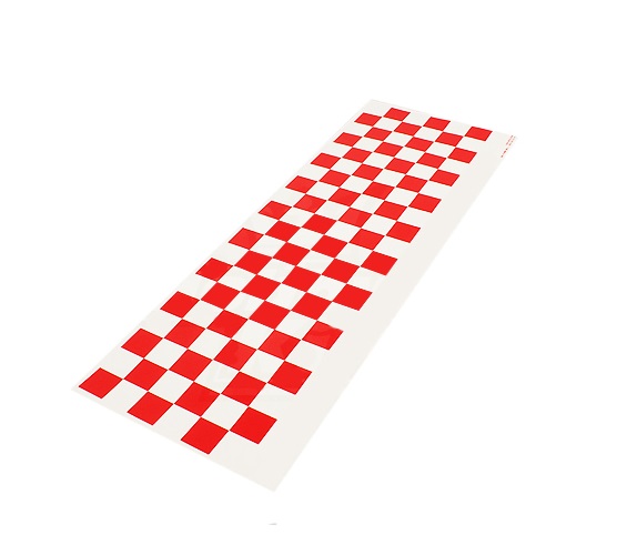 Adesivo Sheet Chequer Pattern Vermelho/branco - Maxximus Hobby - 590Mmx180Mm